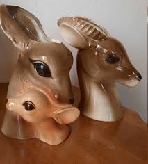 Vintage Royal Copley Gazelle Planters: Mid-century Ceramic ...