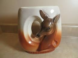 MCM Royal Copley Ceramic Vase with Deer Fawn Head See ...