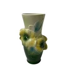 Vintage Royal Copely 7" Green/ Yellow Floral Vase | eBay Australia