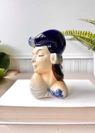 Vintage 1950s Royal Copley Lady Vase, MCM Mid Century Ceramic Bust Wall Pocket Vessel, Hollywood Regency Woman, Female Flower Vase - Etsy Australia