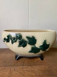 Vintage Royal Copley Planter/ Ivy Leaf Pattern /footed ...