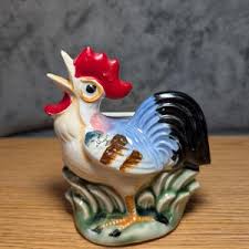 Rooster Planter Hand Painted Japan 5x3x4 Multi Color Stone Wall Mount Small - Etsy