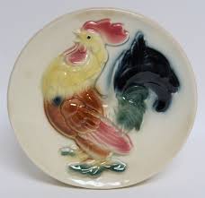 Royal Copley Rooster Chicken Ceramic Round Figurine Statue ...