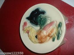 Royal Copley Hanging Wall Pocket Art Pottery Rooster design ...