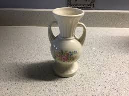 Vintage Ivory Double Handled Floral Vase | eBay