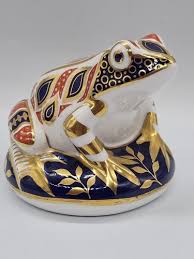 VINTAGE ROYAL CROWN DERBY IMARI PATTERN FROG PAPERWEIGHT ...
