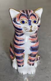 ROYAL CROWN DERBY ENGLISH BONE CHINA IMARI CAT / KITTEN ...