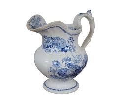 Antique Minton & Boyle Berlin Chaplet Blue Transferware Drink Pitcher Jug 9.5" | eBay Australia