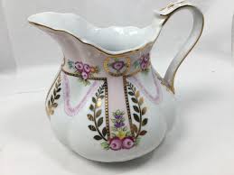 Vintage Royal Danube Pitcher Floral & Gold Detail Debossed Detail in Porcelain | eBay