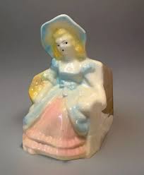 Vintage Retro MCM 6” Ceramic Porcelain Girl In Bonnet W ...