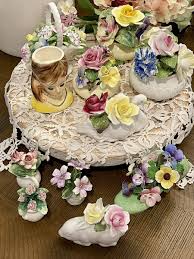 Vtg Floral Figurines Floral Adderley, Capidomonte,Radnor ...