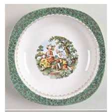 8 Soup Bowls Taylor Smith TST Gold Courting Couple Walter ...