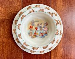 Vintage Set Bunnykins Royal Doulton Child's Bowl and Plate Vintage Collectible Bunnykins Sailing Plate & the Family Going on Holiday Bowl - Etsy