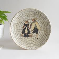 Vintage Denmark Mosaic Plate: Dutch Couple Wall Decor - Etsy