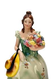 Wien Keramos Austria Girl With Flowers Porcelain Figurine ...