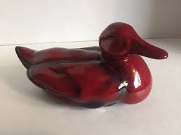 Royal Doulton Rouge Flambe Glaze Preening Large Duck ...