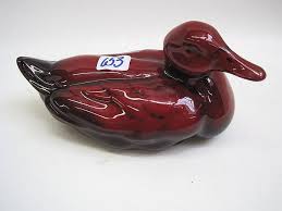 Lot - ROYAL DOULTON PORCELAIN ROUGE FLAMBE DUCK, signed