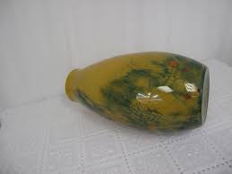 22" H X 10" W Signed Hand Blown Art Glass Vase Peacock Multi ...