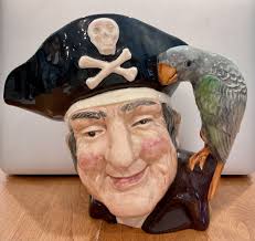 VTG ROYAL DOULTON LG LONG JOHN SILVER 8” TOBY MUG PITCHER ...