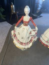 6-vintage porcelain woman with flower basket Look Nice | eBay