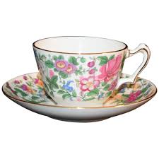 Thousand Flowers Teacup & Saucer Staffordshire England Bone ...