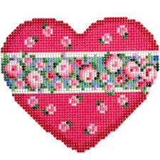 Rose Border Heart | Needlepoint.Com