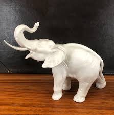 Pair of White Porcelain Elephant Sculptures by Royal Dux For Sale at 1stDibs | royal dux elephant, elephant porcelain figurines, lenox white elephant