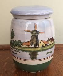 Vintage 1921 Gouda Jar w/ Lid - Holland - Glossy w/ Nautical ...