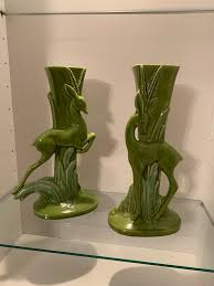 Pair of Mint Antique Glazed Green Gazelles - Etsy