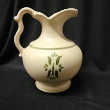 Vintage 1960's Royal Haeger Pottery Pitcher 7" w/Green Tulip Stencil | eBay