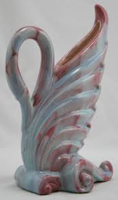 Royal Haeger Early Mauve Agate 9" x 6" Swan Pillow Vase ...