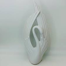 Vintage Haeger Art Deco Swan Sculpture – 20″ White Ceramic ...