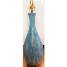 Bitossi Teal and Gold Lamp | Chairish