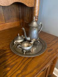 Vintage Silver Tea Set With Tray - Etsy