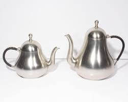 Mid-Century Meeuws & Zoon Den Haag Pewter Tea and Coffee Set ...