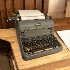 Vtg. 1950's Gray Royal KMG Typewriter Touch Control, Glass ...