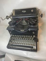 Antique Royal Typewriter, Black with White Keys, Beveled ...