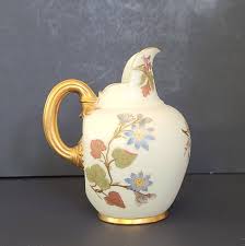 Royal Worcester Hand Painted Pitcher Creamer Flat Back ...