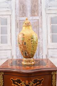 Gustav Klimt Style Porcelain Vase: Bronze Ornament Amphora ...