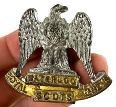 WW1 Waterloo Royal Scots Greys Hat Cap Badge Antique ...