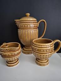 Royal Sealy Japan Tea Coffee Set Vintage MCM Embossed Beaded ...