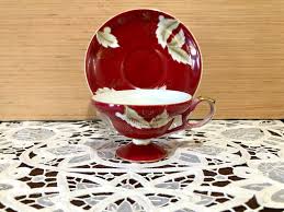 Vintage Shafford Hand Decorated Tea Cup & Saucer Set Deep ...