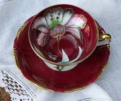 Antique Royal Sealy Tea Cup and Saucer. Hand Painted Footed ...