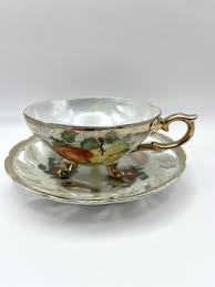 Vtg.Classica 22K Gold Fruit Teacup & Saucer Iridescent Finish ...