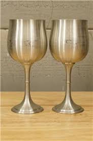 Vintage Royal Pewter Metalware 2PC Lot Wine Footed Goblets ...