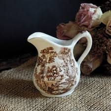 Vintage Brown Transferware Creamer Pitcher / Ewer / Clarice ...