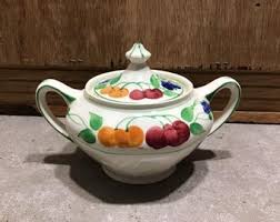 Vintage Royal Tudor Ware Sugar Bowl: Barker Bros Cherry Grape Pattern - Etsy
