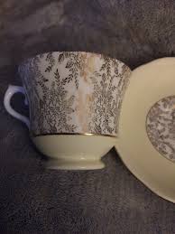 Vintage Royal Vale Bone china ENGLAND Yellow/Gold/White Footed Teacup & Saucer | eBay