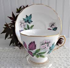 Lovely Blossoms Leaves Cup and Saucer Royal Vale English ...