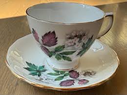 Vintage Royal Vale Purple and White Teacup England - Etsy